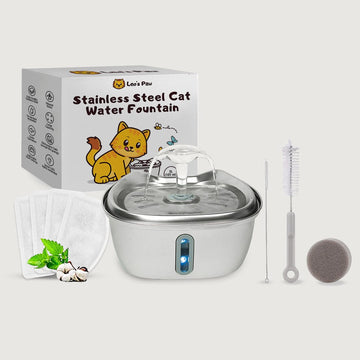 Stainless Steel Cat Water Fountain Bundle