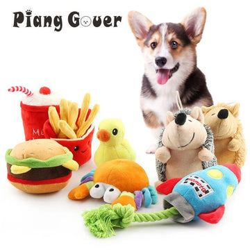 Soft Squeaky Plush Toy for Small Dogs – Rabbit & Hedgehog Design