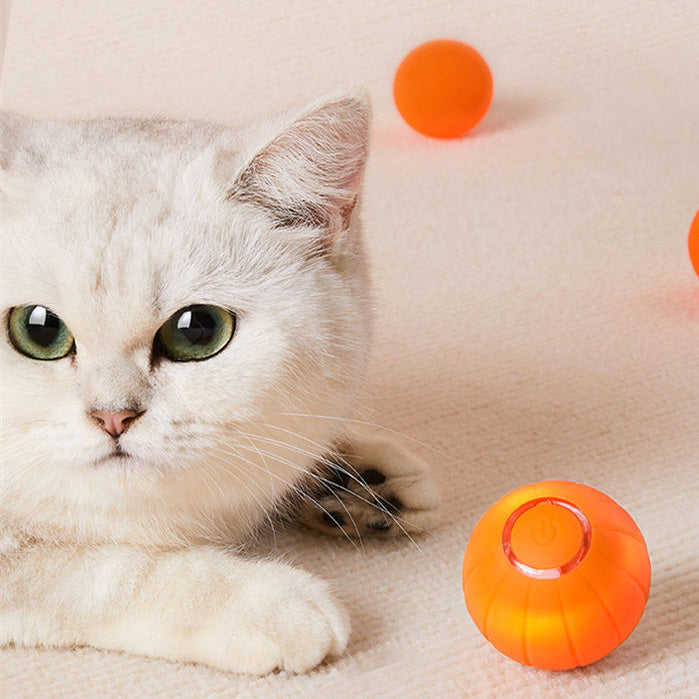 automatic rolling rechargeable boucing cat toy ball