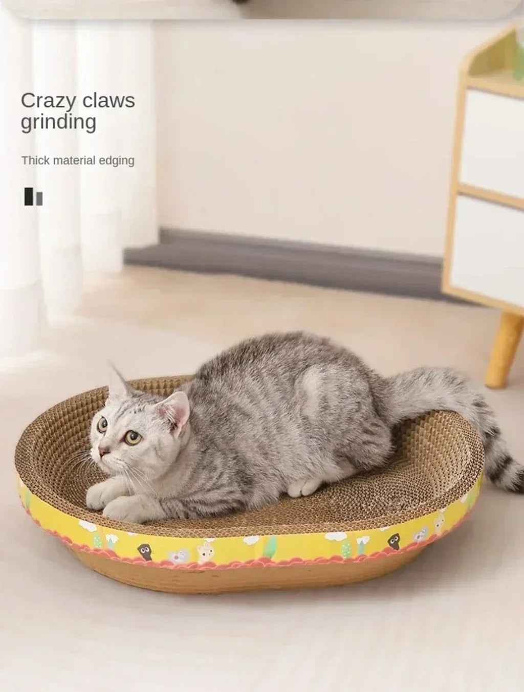 Oval Cat Scratching Board Cat Bed and toy