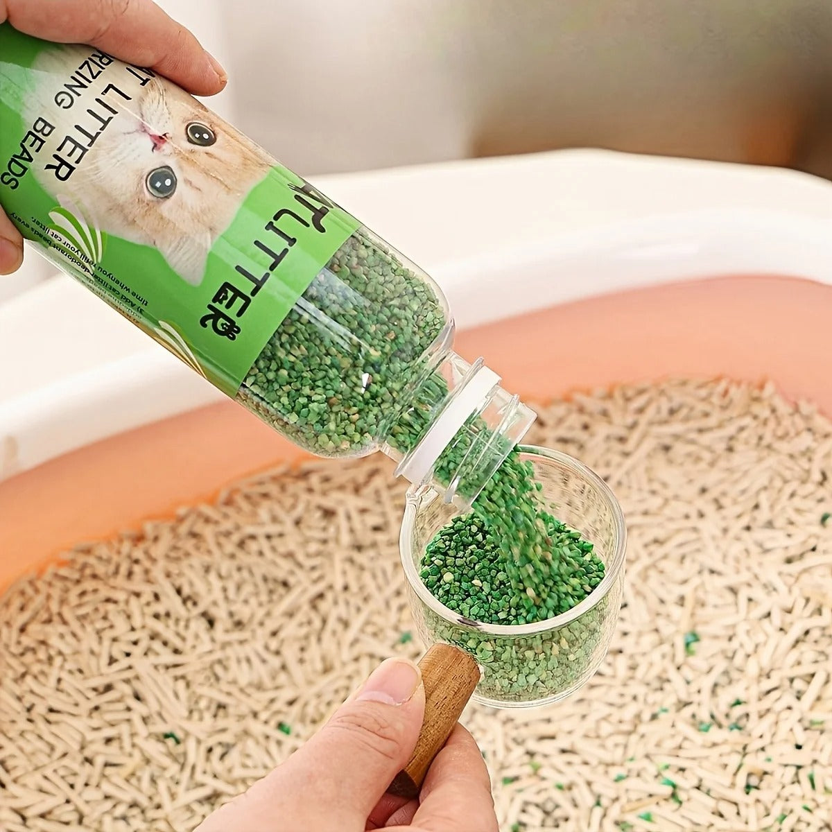 A Bottle of Cat Litter Deodorizing Beads 