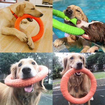 Dog Chewing Toy Training Rubber Ring Puller | Dog Toy Training Ring Puller Puppy Flying Disk Chewing Toy