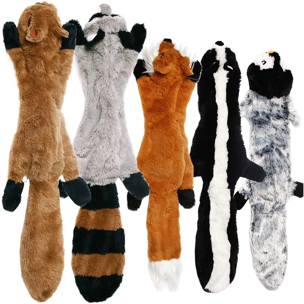 Funny Stuffing-Free Squeaky Dog Toy – Durable Plush Chew Toy with Crinkle Sound