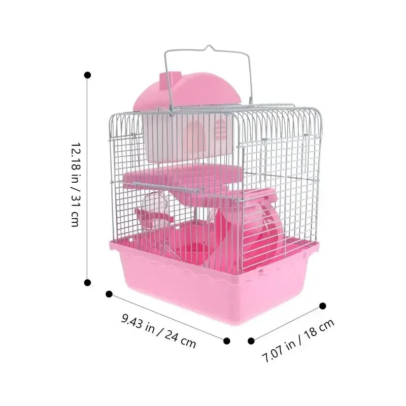 Double-Layer Hamster Cage – Durable Luxury Pet Villa