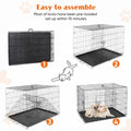 JHK Double Door Folding Dog Crate – Metal Kennel with Tray for Travel & Home