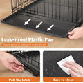 JHK Double Door Folding Dog Crate – Metal Kennel with Tray for Travel & Home