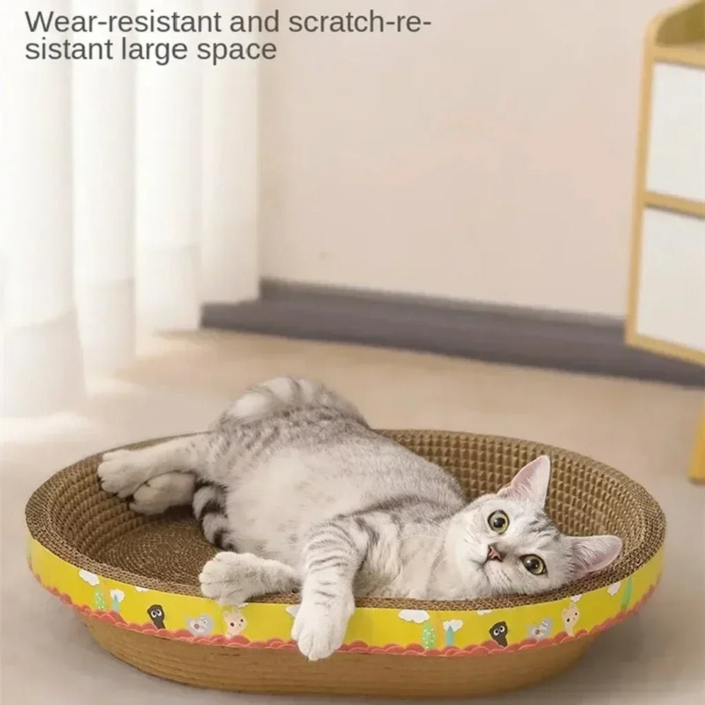 Oval Cat Scratching Board Cat Bed and toy