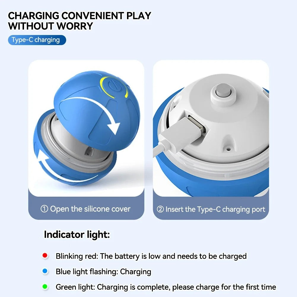 automatic rolling rechargeable boucing cat toy ball
