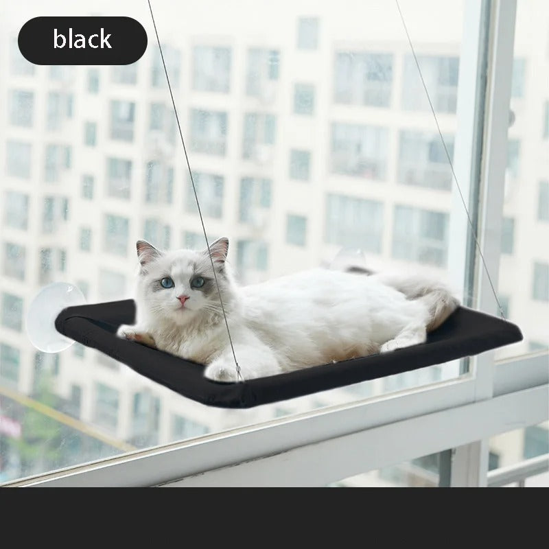 Cat Window Hammock Bed – Hanging Aerial Seat with Suction Cups | Washable & Space-Saving Perch for Cats